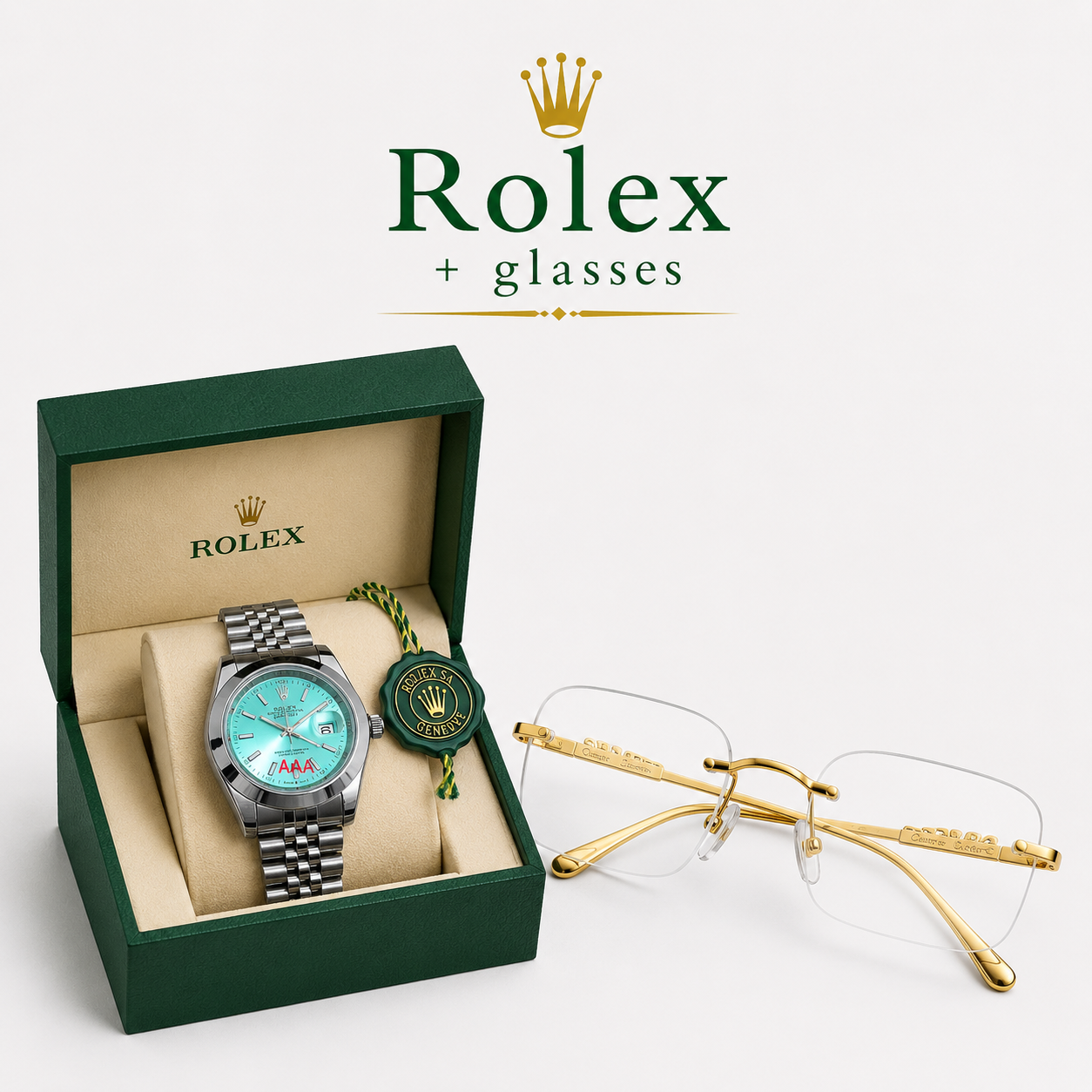 rolex & glasses