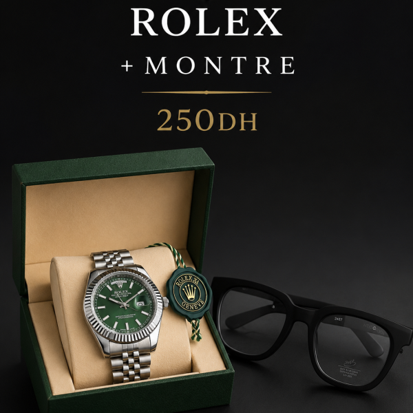 rolex green &  montre